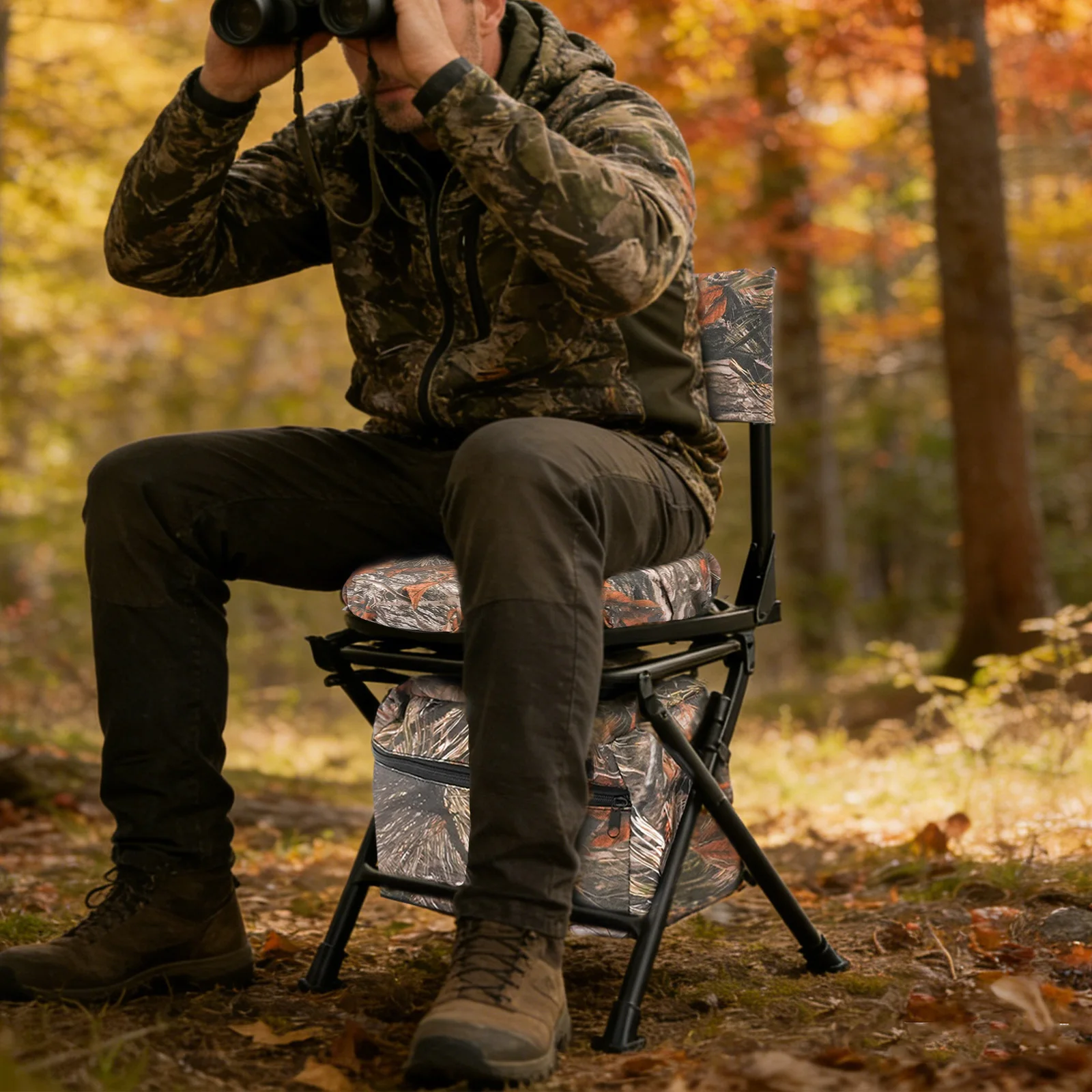Camouflage Color Swivel Hunting Chair, Folding Outdoor Camping Chair, Hunting Chair for Outdoor Activities, Pattern Pine Needles
Camouflage Color Swivel Hunting Chair, Folding Outdoor Camping Chair, Hunting Chair for Outdoor Activities, Pattern Pine Needles