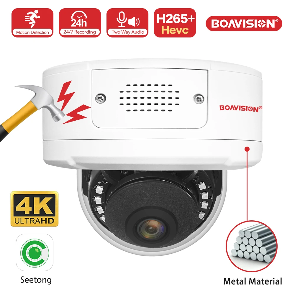 Seetong Ultra HD 8MP 4K камера безопасности двустороннее аудио слот для TF-карты обнаружение гуманоидов H.265 POE камера наблюдения
Seetong Ultra HD 8MP 4K камера безопасности двустороннее аудио слот для TF-карты обнаружение гуманоидов H.265 POE камера наблюдения
