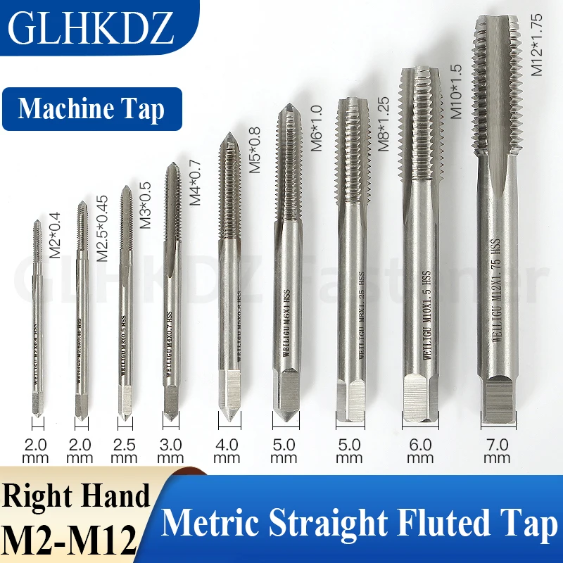 M2-M12 HSS Machine Tap Straight Fluted Tap Metric Screw Tap Right Hand Thread Tap Dril Thread Tool
M2-M12 HSS Machine Tap Straight Fluted Tap Metric Screw Tap Right Hand Thread Tap Dril Thread Tool