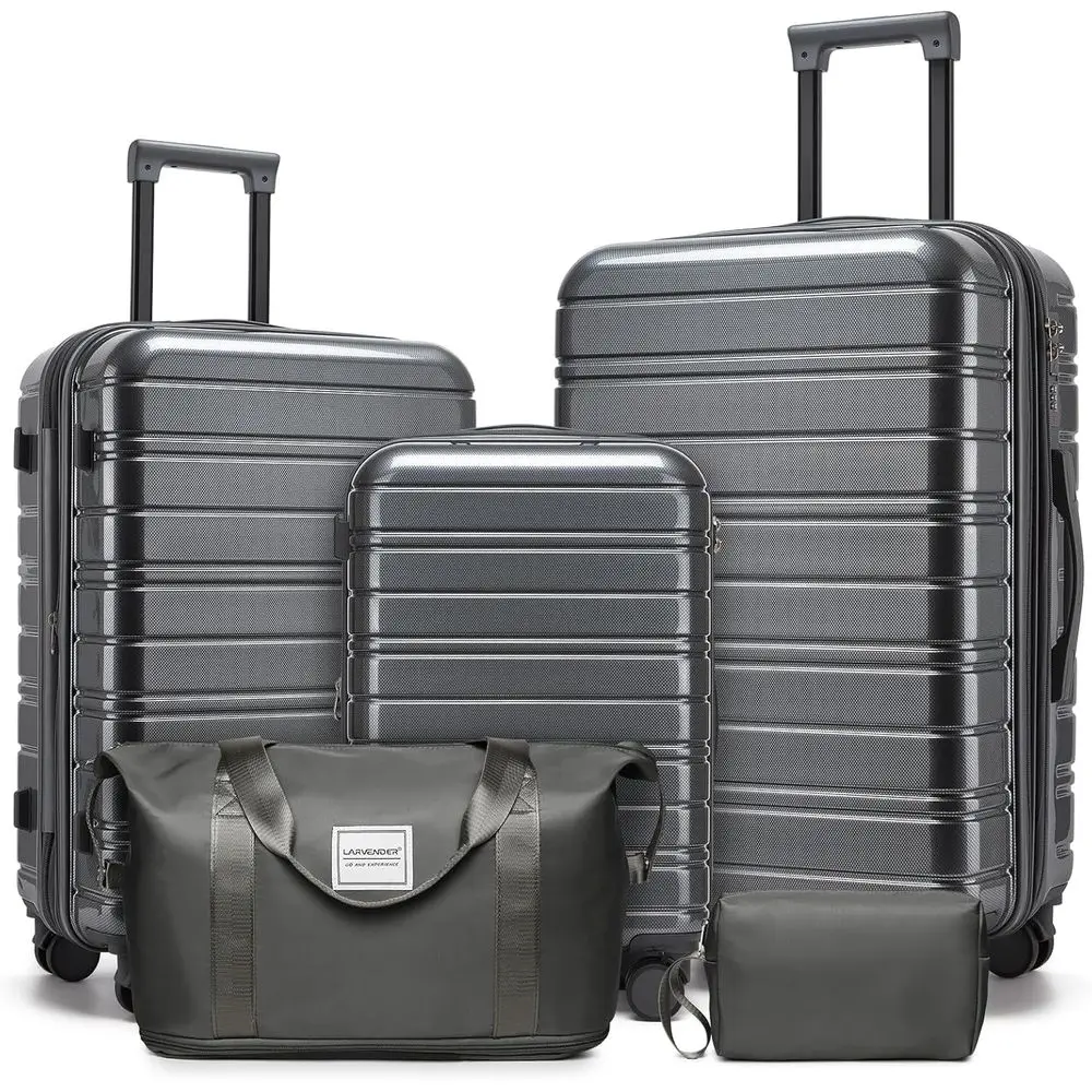5-Piece Expandable Hard Suitcase Set with Wheels, Lock, PC+ABS Lightweight Luggage for Men & Women, Space Grey
5-Piece Expandable Hard Suitcase Set with Wheels, Lock, PC+ABS Lightweight Luggage for Men & Women, Space Grey