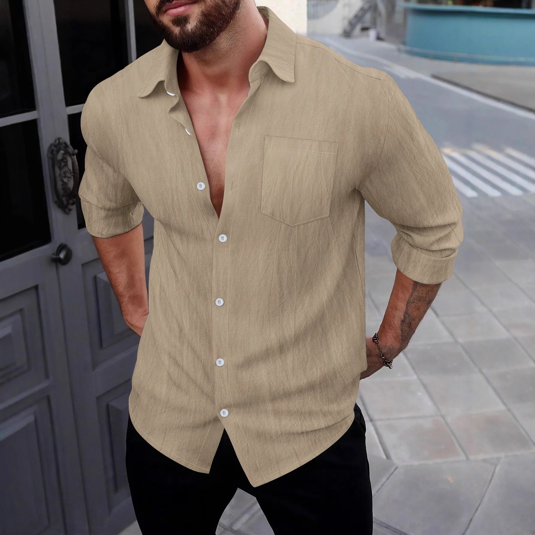 2026 Autumn Linen Shirt Long Sleeve Lapel Breathable Casual Men's New Chinese Pocket Shirt
2026 Autumn Linen Shirt Long Sleeve Lapel Breathable Casual Men's New Chinese Pocket Shirt