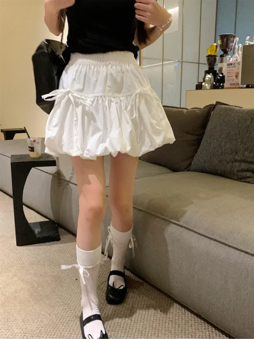 Bow Lace-up Puffy Skirts White Skirt Women's Summer Small A Word Short dress Flower Bud Skirt ZT277
Bow Lace-up Puffy Skirts White Skirt Women's Summer Small A Word Short dress Flower Bud Skirt ZT277