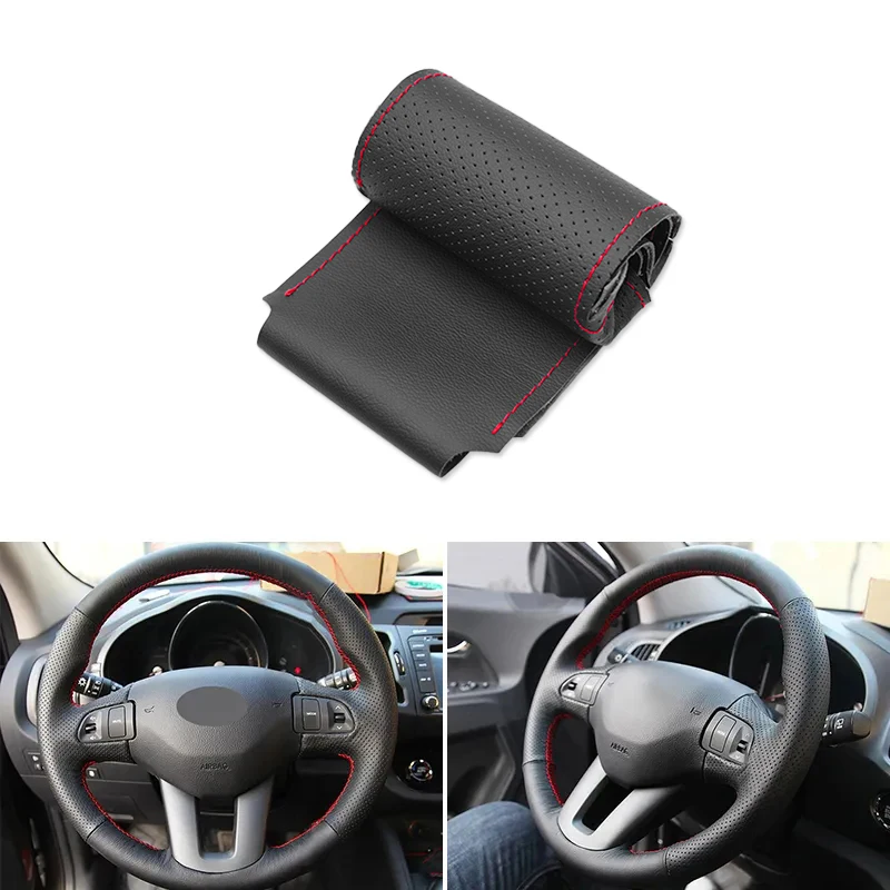 Hand-stitched Car-styling Interior Steering Wheel Braid Perforated Leather Cover For Kia Sportage 3 2011-2017 For KIA Ceed 2010
Hand-stitched Car-styling Interior Steering Wheel Braid Perforated Leather Cover For Kia Sportage 3 2011-2017 For KIA Ceed 2010