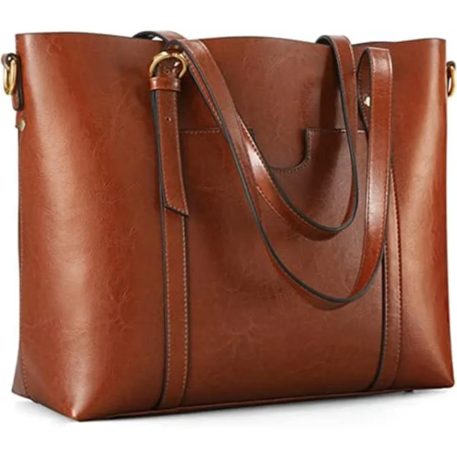 Kattee Genuine Leather Women Tote Bag Soft Handbags Vintage Shoulder Purses Fashion Top Handle Bag Large Capacity
Kattee Genuine Leather Women Tote Bag Soft Handbags Vintage Shoulder Purses Fashion Top Handle Bag Large Capacity