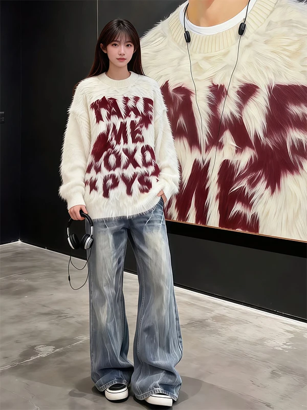 Белый вязаный свитер Camere, круглый вырез, унисекс, для зимы и весны, повседневный, из высококачественной норковой пряжи, с буквенным принтом
Белый вязаный свитер Camere, круглый вырез, унисекс, для зимы и весны, повседневный, из высококачественной норковой пряжи, с буквенным принтом