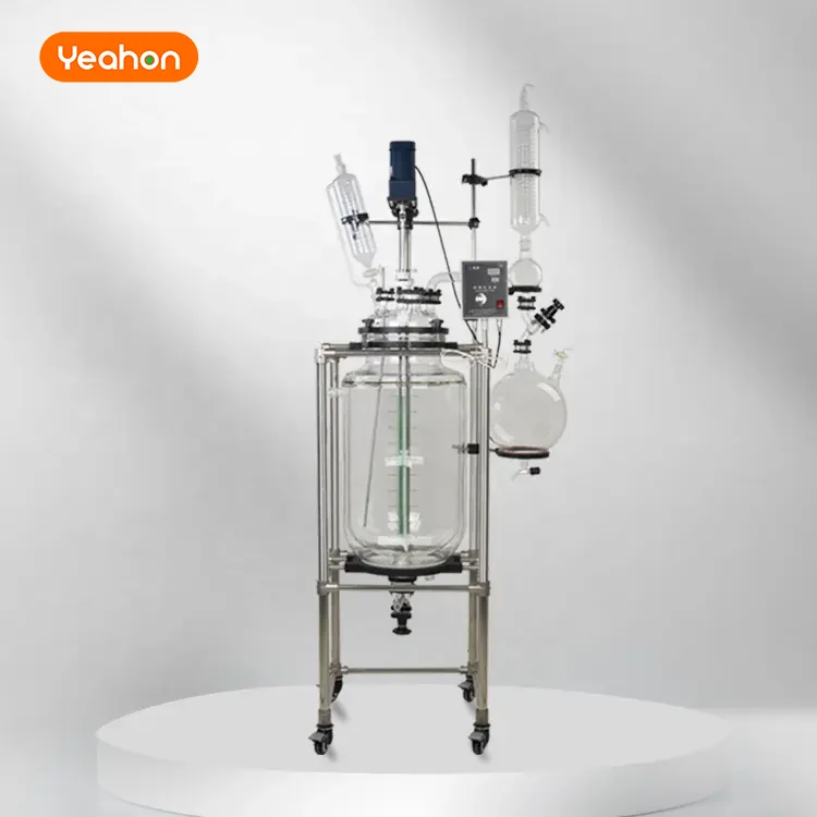500mL 1L 5L 10L 20L 50L 100L 200L Lab Pilot Batch Vessel Agitator Tank Double Layer Jacketed Glass Reactor
500mL 1L 5L 10L 20L 50L 100L 200L Lab Pilot Batch Vessel Agitator Tank Double Layer Jacketed Glass Reactor