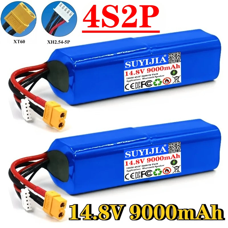 18650 4S2P 16.8V Li-Ion 14.8V 9AH high capacity for various RC aircraft drone bidirectional XH2.54-5P XT60 charging rechargeable
18650 4S2P 16.8V Li-Ion 14.8V 9AH high capacity for various RC aircraft drone bidirectional XH2.54-5P XT60 charging rechargeable
