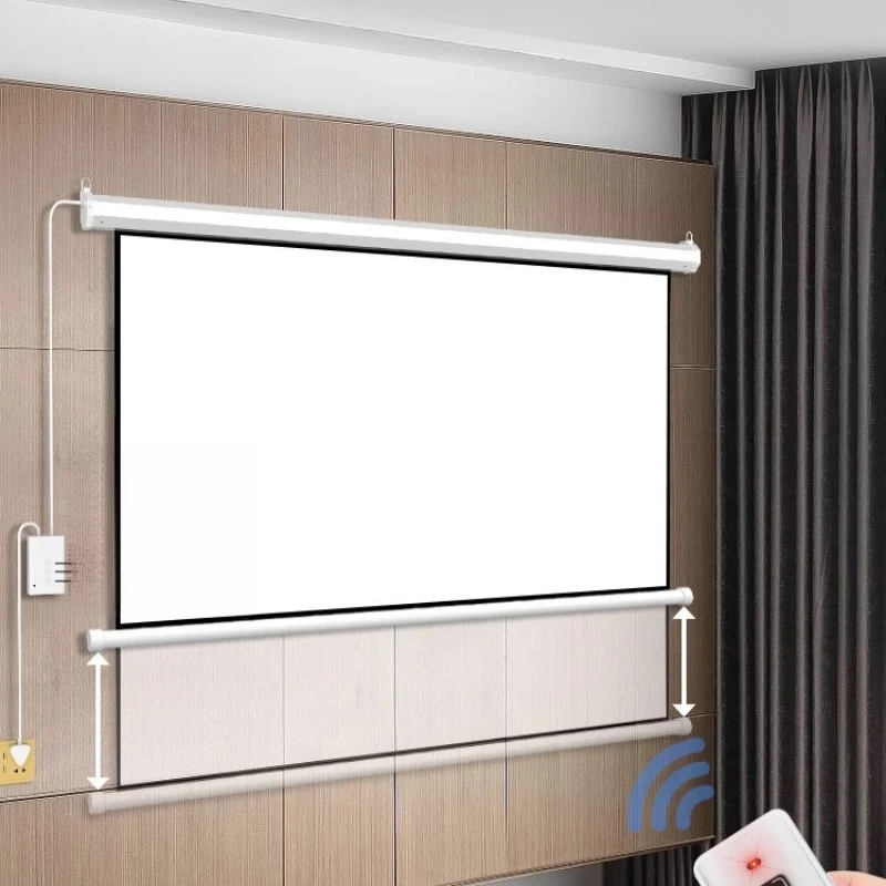 Electric projector curtain household wall hanging wall remote control lifting 4k high definition 100 inch 120 inch living room
Electric projector curtain household wall hanging wall remote control lifting 4k high definition 100 inch 120 inch living room