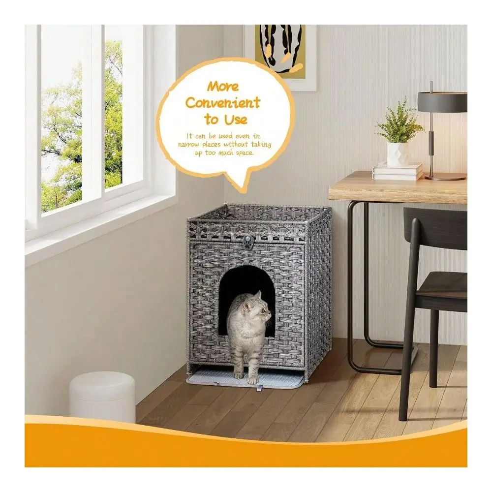 Litter Box Enclosure Furniture Hidden With Cat Litter Mat Hidden Cat Washroom Furniture With Door Handwoven Rattan Cat Washroom
Litter Box Enclosure Furniture Hidden With Cat Litter Mat Hidden Cat Washroom Furniture With Door Handwoven Rattan Cat Washroom