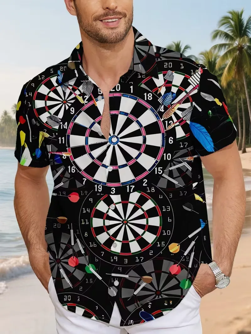 Men's Dart Board & Beer Print Hawaiian Shirt Casual Short Sleeve Button Down Aloha Shirt Fun Dart Game Party Beach Shirts
Men's Dart Board & Beer Print Hawaiian Shirt Casual Short Sleeve Button Down Aloha Shirt Fun Dart Game Party Beach Shirts