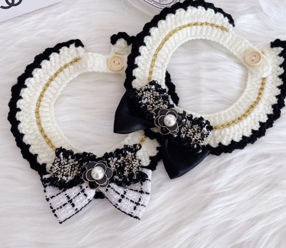 New style handmade cat dog collar crocheted woolen thread bandage cape pet knitted bib cute cat necklace cat collar
New style handmade cat dog collar crocheted woolen thread bandage cape pet knitted bib cute cat necklace cat collar