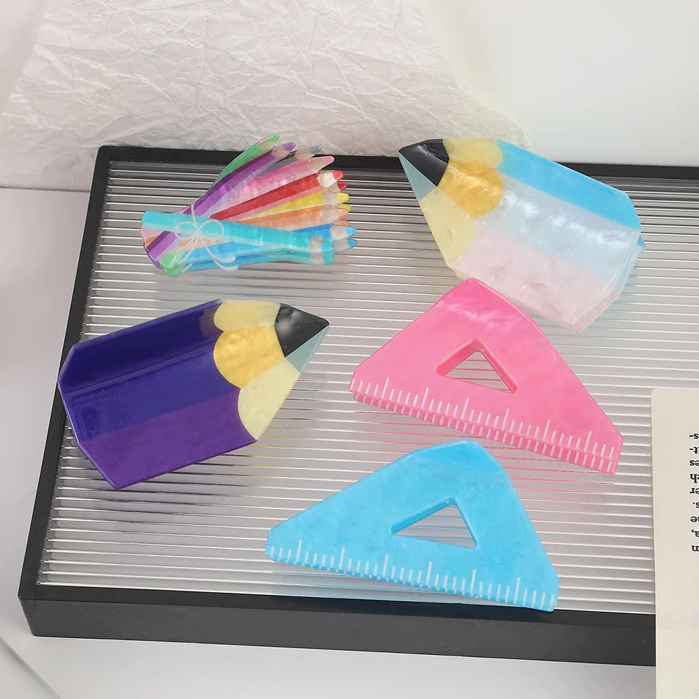 DuoShang Creative Pencil Triangle Ruler Hair Claw Acrylic Claw Clips Stationery Series Crab Hair Clip for Women Hair Accessories
DuoShang Creative Pencil Triangle Ruler Hair Claw Acrylic Claw Clips Stationery Series Crab Hair Clip for Women Hair Accessories