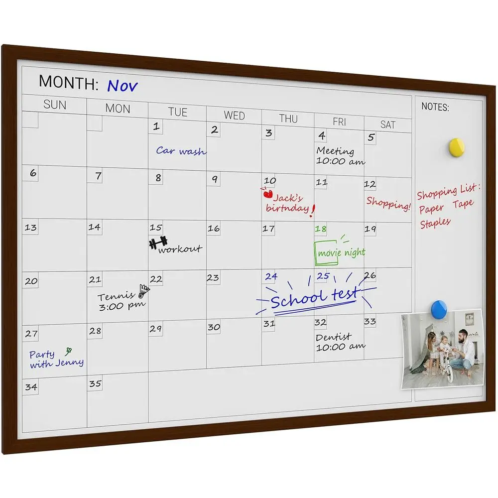 Magnetic Dry Erase Calendar Board, 36x24 inches, Decorative Planner for Home, Office, School
Magnetic Dry Erase Calendar Board, 36x24 inches, Decorative Planner for Home, Office, School