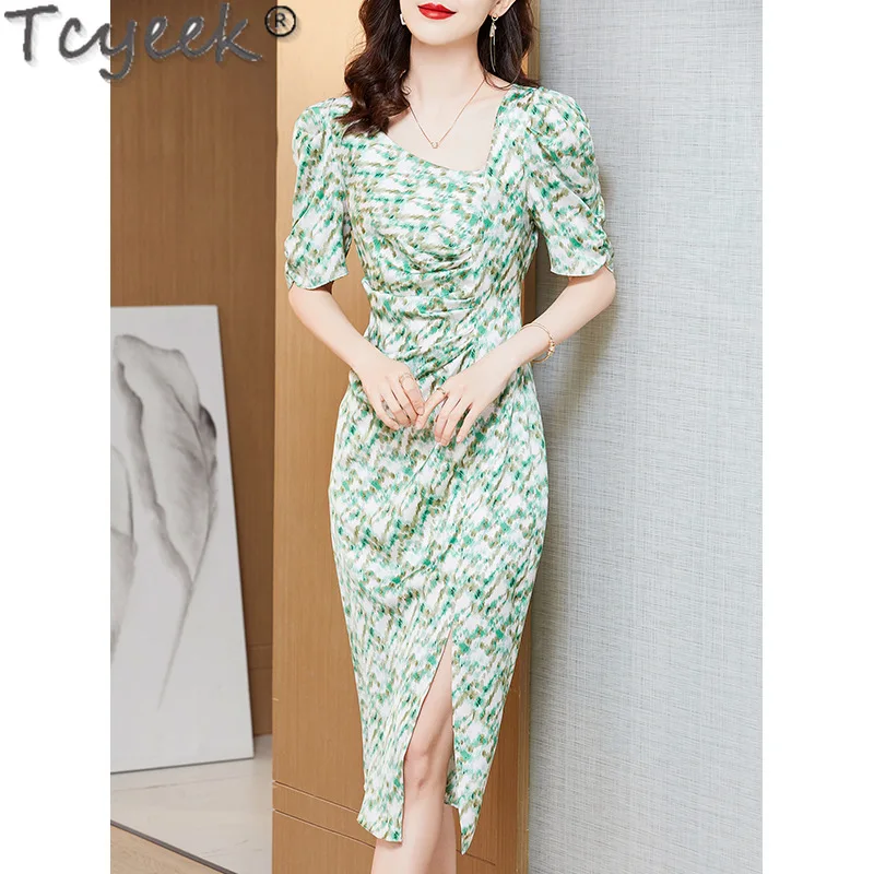 Tcyeek High-end 100% Mulberry Silk Dress Elegant Women's Dresses 2024 Summer Clothes for Women Clothes Sexy Party Dress Print
Tcyeek High-end 100% Mulberry Silk Dress Elegant Women's Dresses 2024 Summer Clothes for Women Clothes Sexy Party Dress Print
