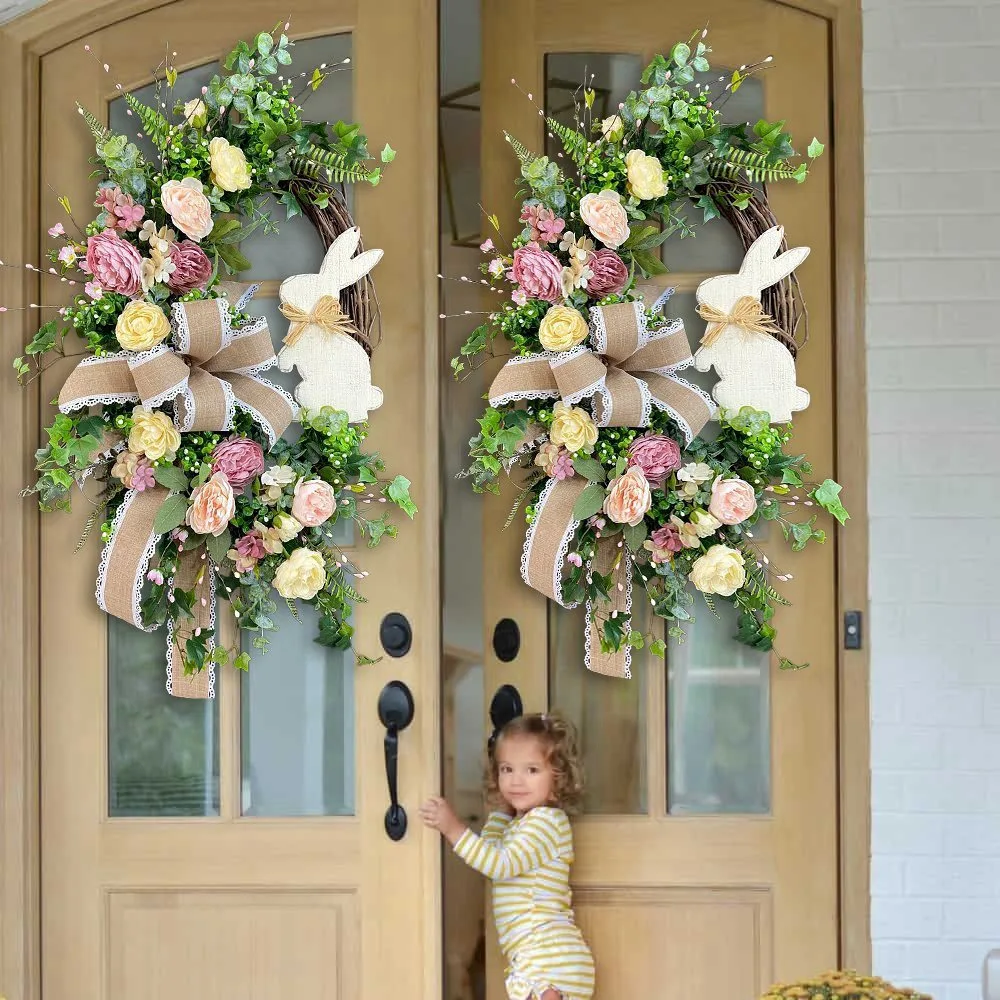 Easter Rabbit Front Door Wreath Simulation Plant Wreath Easter Bunny Butt Shape Garland Wall Decor Spring Wreath Decoration Prop
Easter Rabbit Front Door Wreath Simulation Plant Wreath Easter Bunny Butt Shape Garland Wall Decor Spring Wreath Decoration Prop