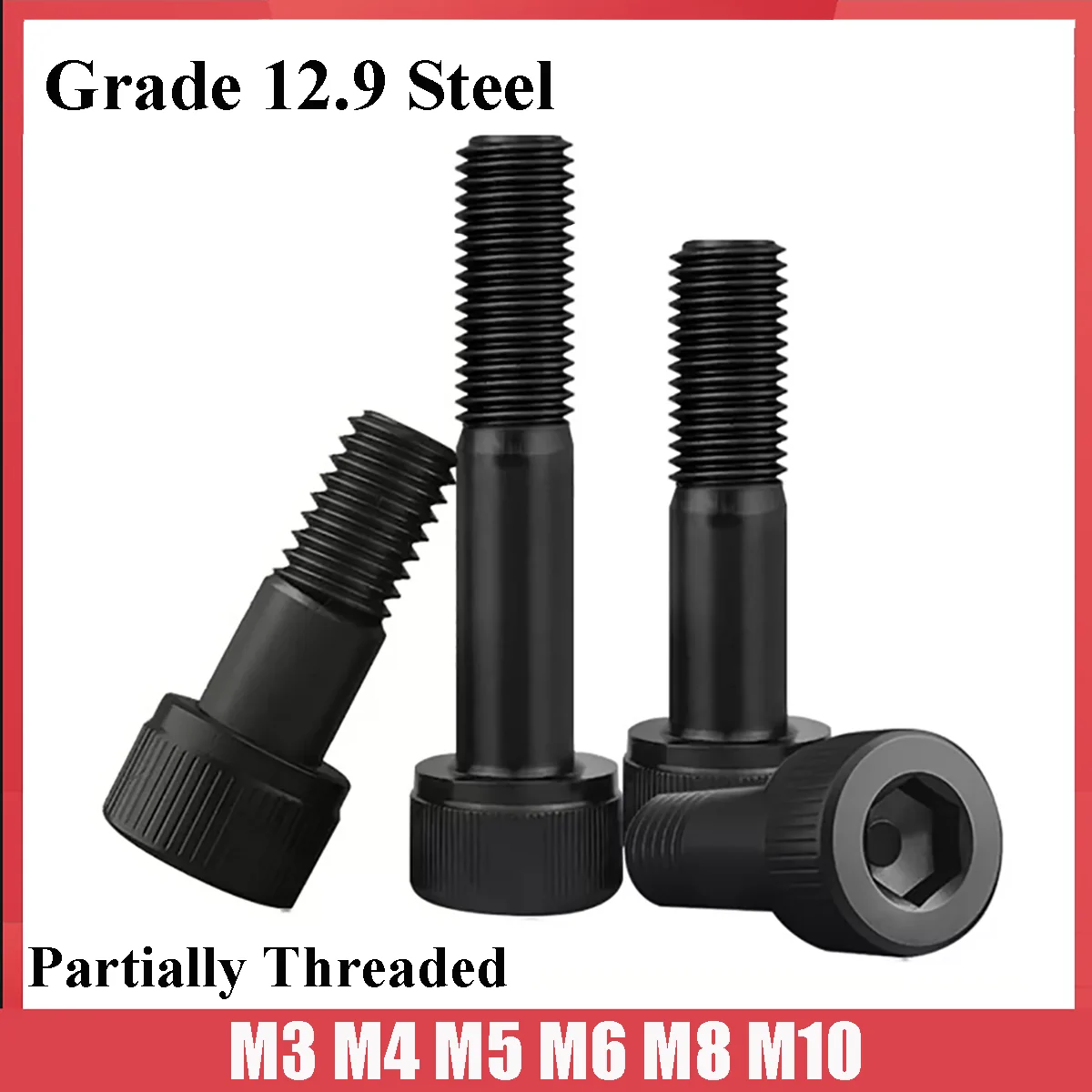 M3 M4 M5 M6 M8 M10 Black Grade 12.9 Steel Partially Threaded Hexagon Hex Socket Head Cap Allen Bolts Screw Length 30-300mm
M3 M4 M5 M6 M8 M10 Black Grade 12.9 Steel Partially Threaded Hexagon Hex Socket Head Cap Allen Bolts Screw Length 30-300mm