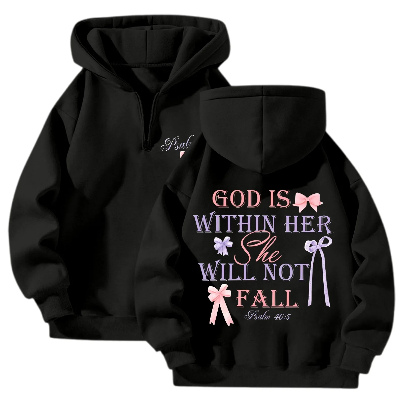 Quarter Zipper Women's Hoodies Butterfly And Letter Print Long Sleeve Hooded Pulllovers Christian Jesus Graphic Harajuku Hoodies
Quarter Zipper Women's Hoodies Butterfly And Letter Print Long Sleeve Hooded Pulllovers Christian Jesus Graphic Harajuku Hoodies