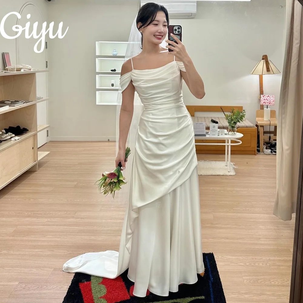Giyu New Elegant Spaghetti Strap A-line Wedding Dresses Soft Stain 웨딩드레스 Bridal Gowns Pleat Korea Photoshoot Customized2025
Giyu New Elegant Spaghetti Strap A-line Wedding Dresses Soft Stain 웨딩드레스 Bridal Gowns Pleat Korea Photoshoot Customized2025