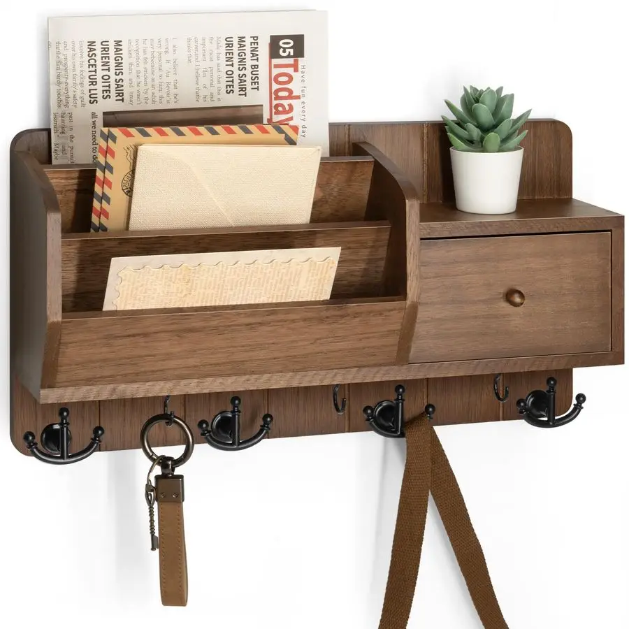Vision Key and Mail Holder Wall Mount Mail Organizer Wall Mount with Storage Hooks and Drawer for Modern Farmhouse Decor Mail Or
Vision Key and Mail Holder Wall Mount Mail Organizer Wall Mount with Storage Hooks and Drawer for Modern Farmhouse Decor Mail Or