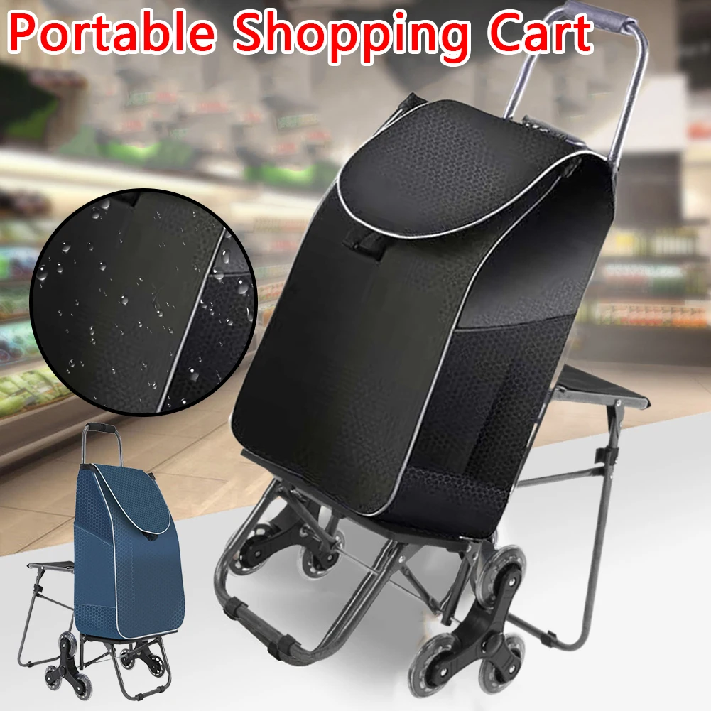 Foldable Stair Climbing Cart Climbing Stairs Luggage Cart Trolley with Waterproof Bag and Seat for Effortless Grocery Transport
Foldable Stair Climbing Cart Climbing Stairs Luggage Cart Trolley with Waterproof Bag and Seat for Effortless Grocery Transport