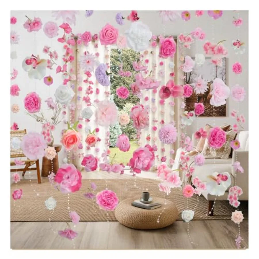 Pink Flower Garland 12PCS, Total 96FT Artificial Hanging Flower Vines, No Tangling Easy Installation for Romantic Boho Wedding,
Pink Flower Garland 12PCS, Total 96FT Artificial Hanging Flower Vines, No Tangling Easy Installation for Romantic Boho Wedding,