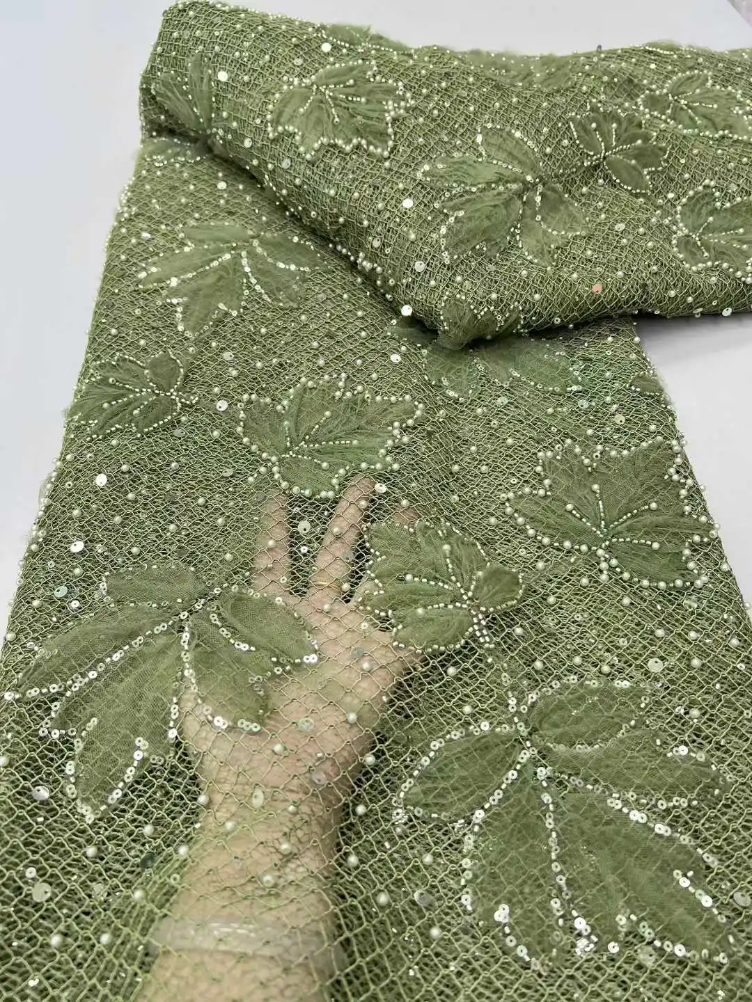 African Beads Lace Fabrics Latest Sequin Lace Fabric 5 Yards High Quality 2025 Lace Fabric Nigerian Wedding Dress For Woman
African Beads Lace Fabrics Latest Sequin Lace Fabric 5 Yards High Quality 2025 Lace Fabric Nigerian Wedding Dress For Woman