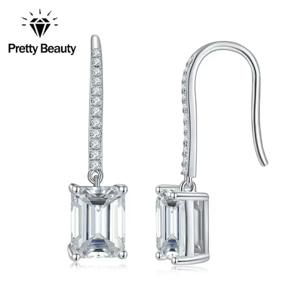 Изящные серьги-крючки Pretty Beauty из стерлингового серебра S925 с муассанитом 4 карата изумрудной огранки, покрытые белым золотом, изысканные ювелирные изделия для женщин
Изящные серьги-крючки Pretty Beauty из стерлингового серебра S925 с муассанитом 4 карата изумрудной огранки, покрытые белым золотом, изысканные ювелирные изделия для женщин