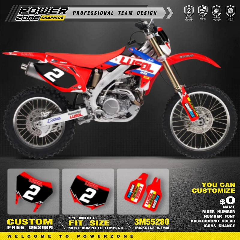 PowerZone Custom Graphics Backgrounds Decals Stickers Kits For HONDA CRF450X 2018 2017-2005 Motocycle Sticker Name Number 009
PowerZone Custom Graphics Backgrounds Decals Stickers Kits For HONDA CRF450X 2018 2017-2005 Motocycle Sticker Name Number 009