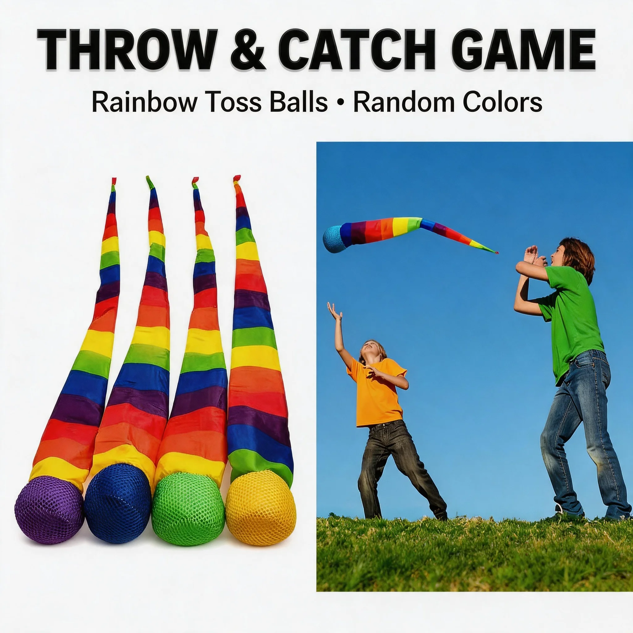 95cm Rainbow Comet Ball Soft Tail Indoor Outdoor Play Ball Throwing Receiving Park Sports Relax Coordination Training Ball
95cm Rainbow Comet Ball Soft Tail Indoor Outdoor Play Ball Throwing Receiving Park Sports Relax Coordination Training Ball