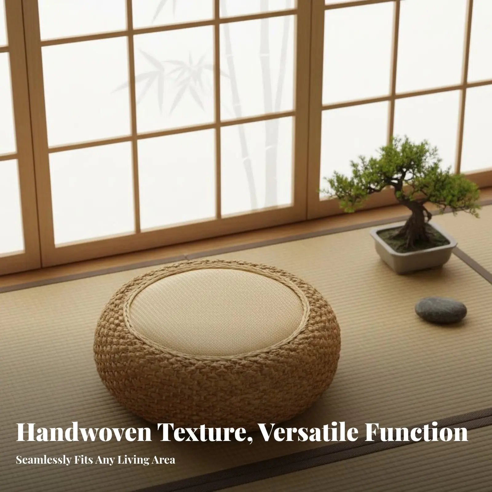 Woven Meditation Seat Thick Padded Round Straw Seat Rattan Meditation Seat Natural Material Japanese Design Floor Stool
Woven Meditation Seat Thick Padded Round Straw Seat Rattan Meditation Seat Natural Material Japanese Design Floor Stool