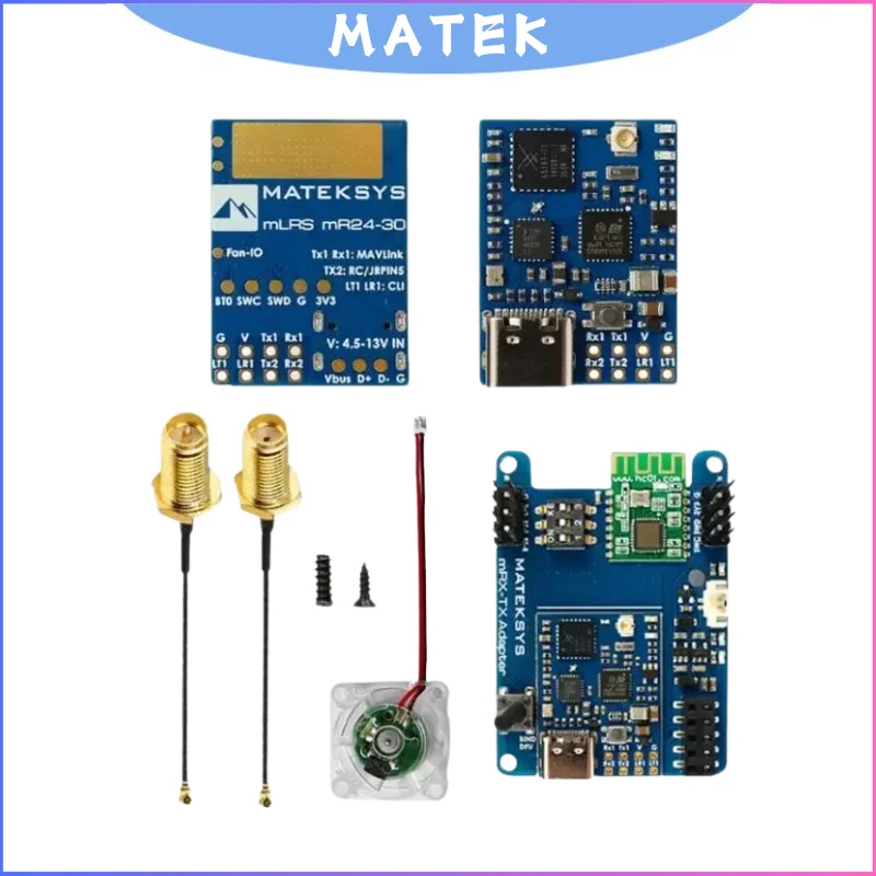 MATEK MATEKSYS MR24-30-TX MLRS MAVLINK 2,4 ГГц TX МОДУЛЬ KIT 2,4G LoRa 30 дБм RF Power для RC FPV дронов дальнего действия
MATEK MATEKSYS MR24-30-TX MLRS MAVLINK 2,4 ГГц TX МОДУЛЬ KIT 2,4G LoRa 30 дБм RF Power для RC FPV дронов дальнего действия
