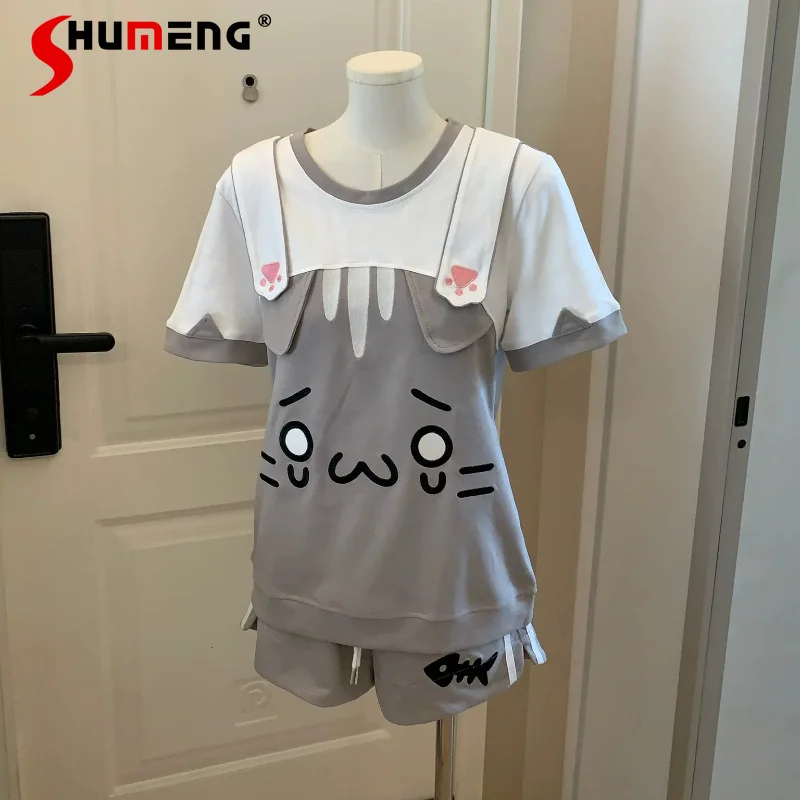 Kawaii Otaku Style Daily Outfits 2026 Summer New Embroidery Short Sleeves Top And Shorts Two Piece Casual Set Y2k Clothes Female
Kawaii Otaku Style Daily Outfits 2026 Summer New Embroidery Short Sleeves Top And Shorts Two Piece Casual Set Y2k Clothes Female