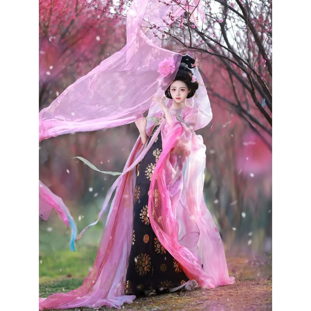 Women's Tang Dynasty Restored Hanfu Set Heavy Gold Foil Wide Sleeve Fairy Dress
Women's Tang Dynasty Restored Hanfu Set Heavy Gold Foil Wide Sleeve Fairy Dress