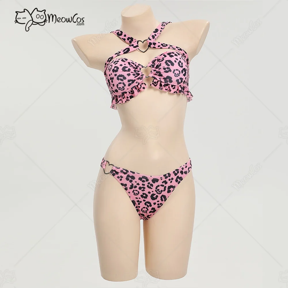 MEOWCOS Women's Bikini Sets Halter Top and Panty Bottom Unique Skull Leopard Print Two-Piece Swimsuit Pink
MEOWCOS Women's Bikini Sets Halter Top and Panty Bottom Unique Skull Leopard Print Two-Piece Swimsuit Pink