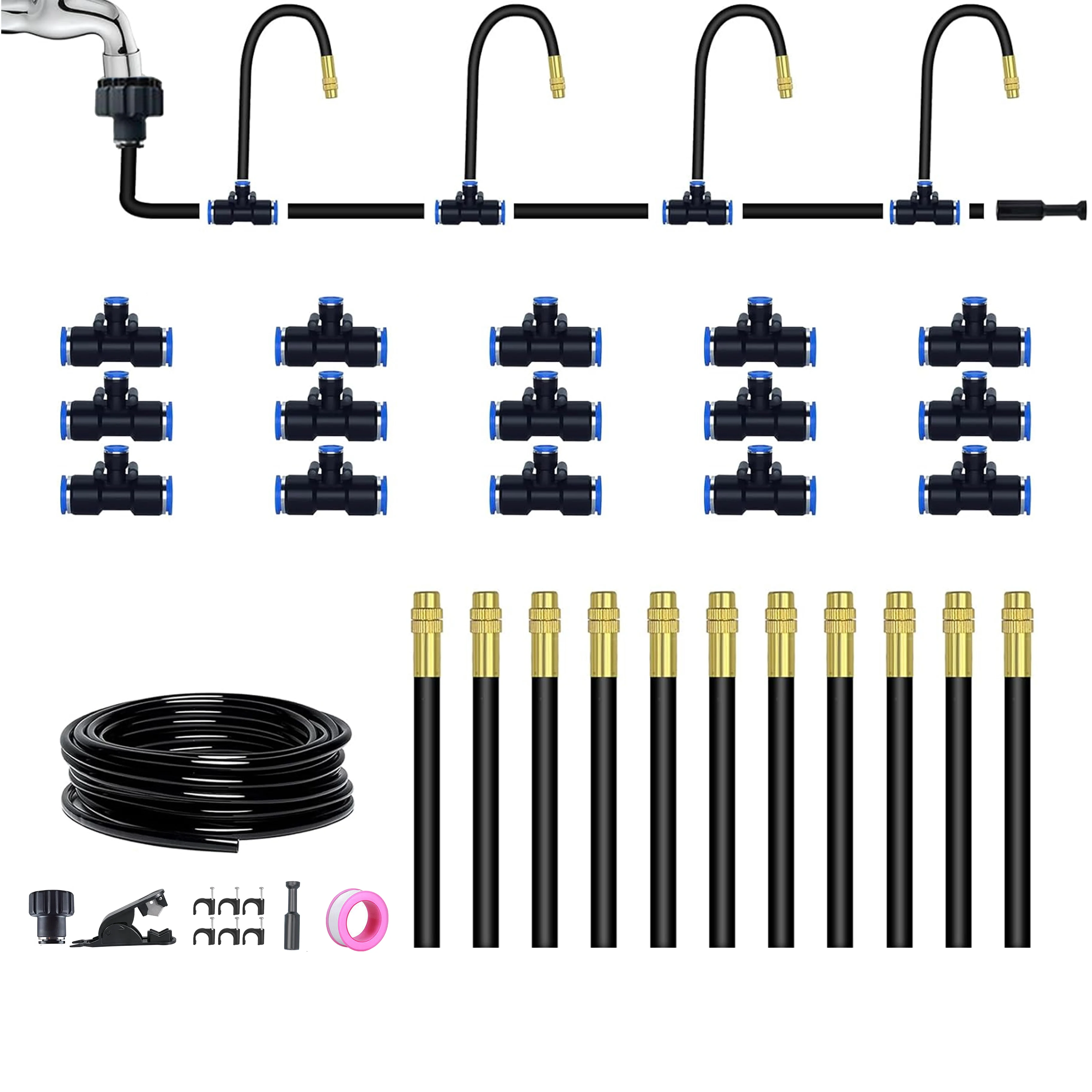 Adjustable 360° Drip Irrigation Kit Brass Garden Watering Fog Misting System for Lawn and House Yard Plants
Adjustable 360° Drip Irrigation Kit Brass Garden Watering Fog Misting System for Lawn and House Yard Plants