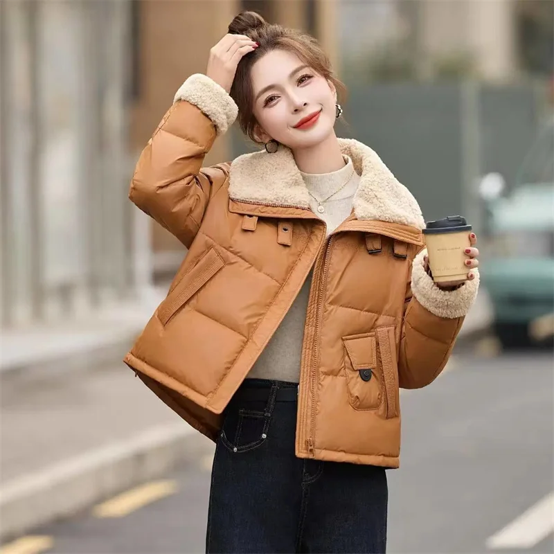 Spliced Lamb Hair Pu Skin Down Cotton Jacket Women Winter Casual All-Match Thicken Warm Cotton-Padded Parkas Female Overcoat
Spliced Lamb Hair Pu Skin Down Cotton Jacket Women Winter Casual All-Match Thicken Warm Cotton-Padded Parkas Female Overcoat