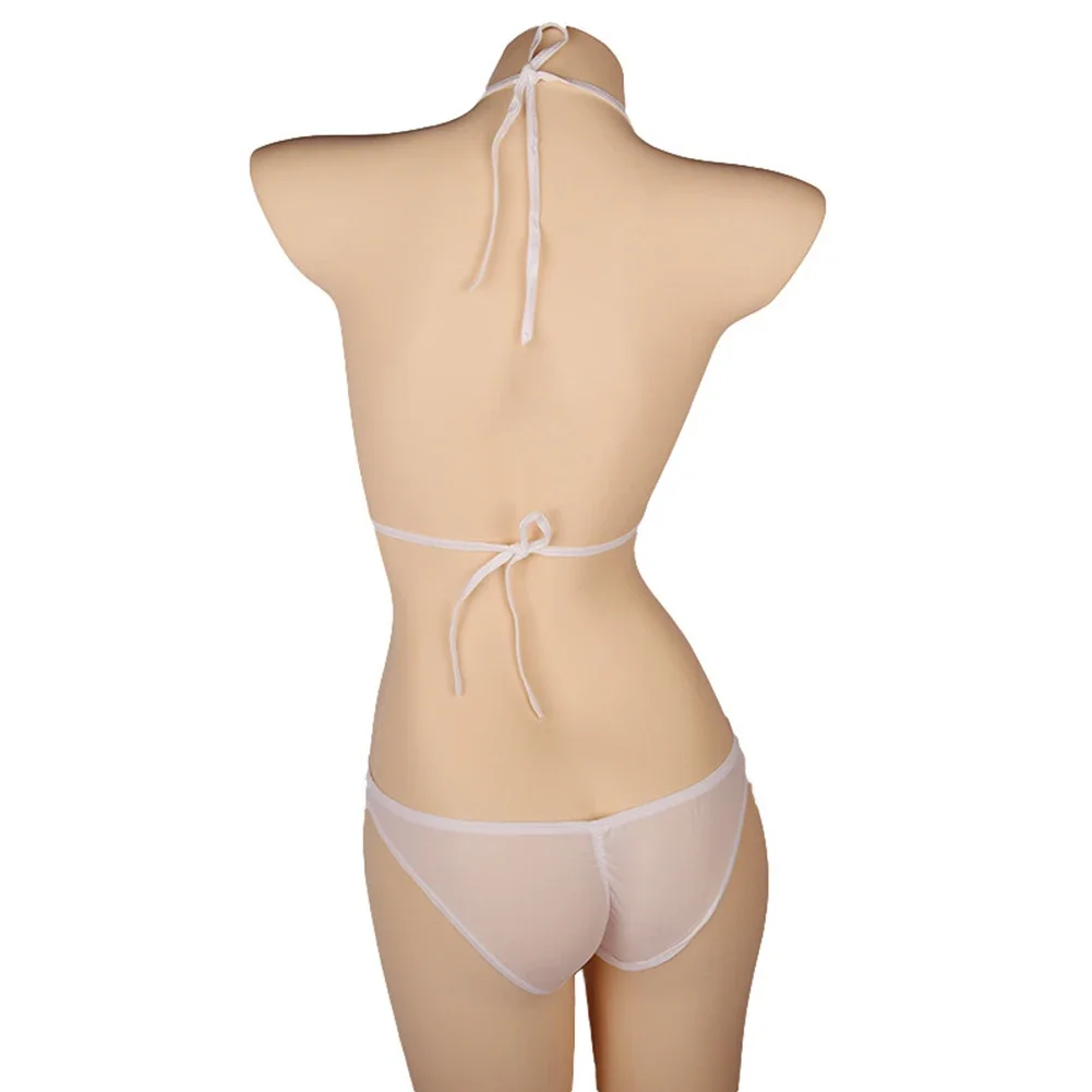 Sexy Womens Lingerie Ice Silk Swimsuit Three-Point Bikini Halter Bra Thong Set Low Rise Bikini Breathable Underwear
Sexy Womens Lingerie Ice Silk Swimsuit Three-Point Bikini Halter Bra Thong Set Low Rise Bikini Breathable Underwear