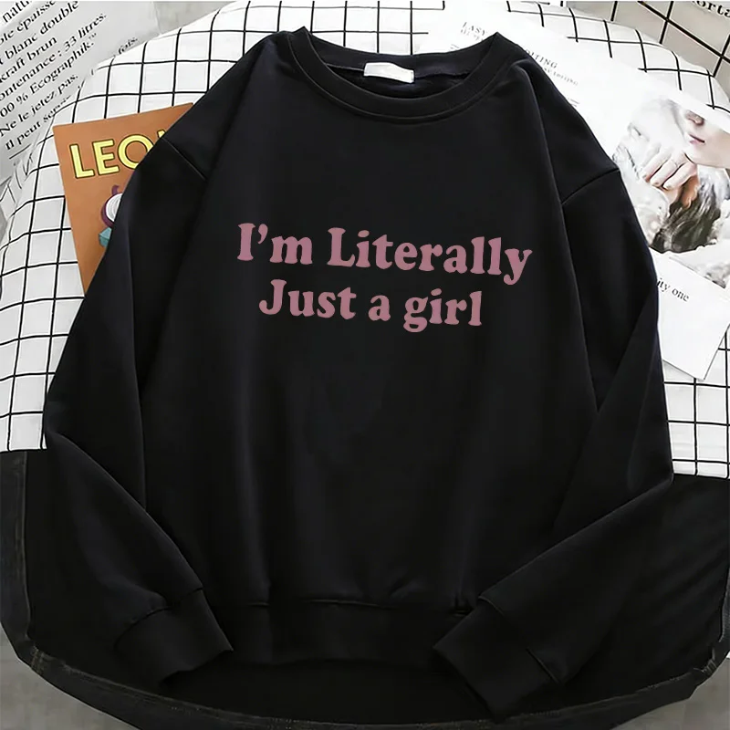Женская толстовка Y2k с надписью «I Am Literally Just A Girl», базовая теплая флисовая толстовка с круглым вырезом, повседневная женская одежда
Женская толстовка Y2k с надписью «I Am Literally Just A Girl», базовая теплая флисовая толстовка с круглым вырезом, повседневная женская одежда