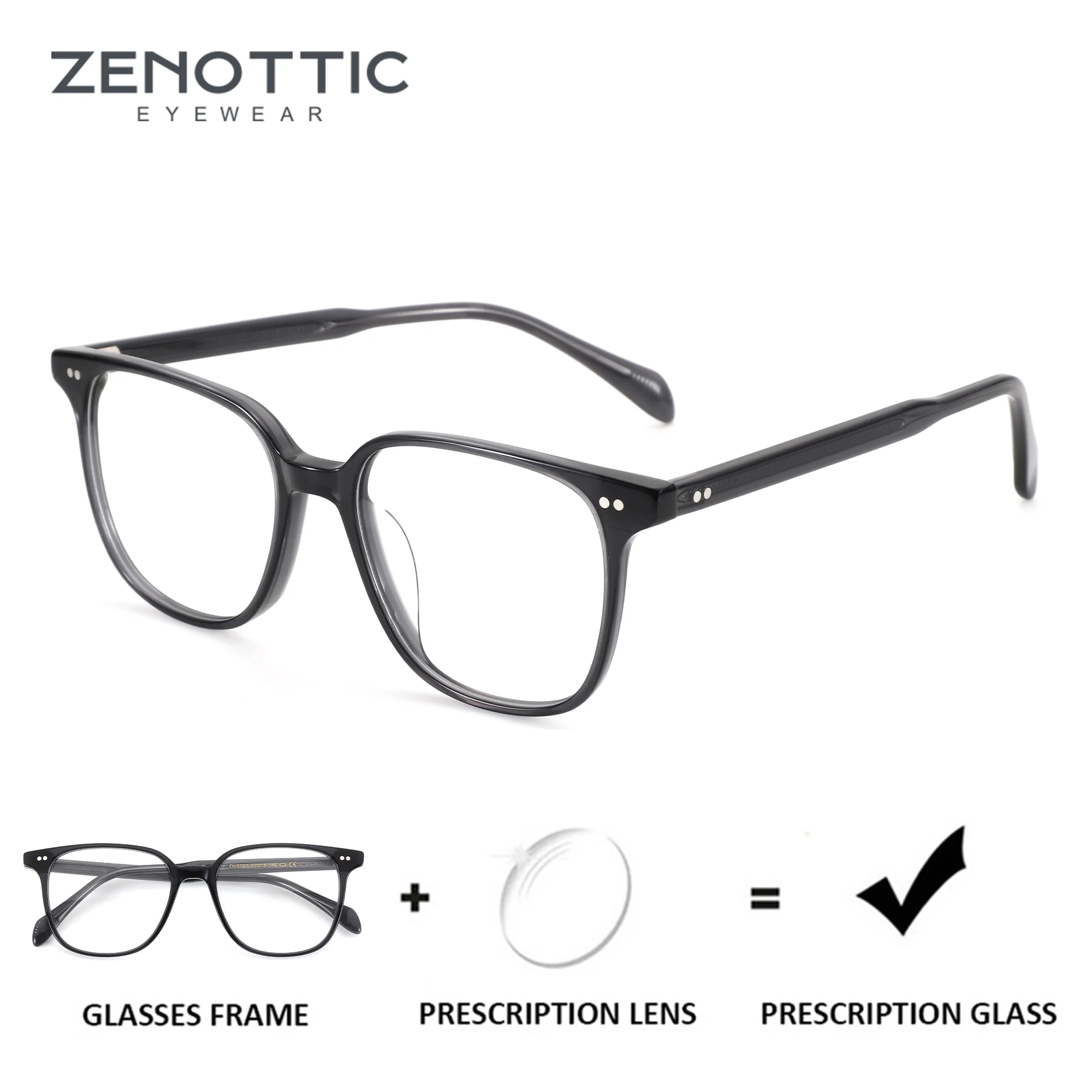 ZENOTTIC (M Size) Fashion Black Square Prescription Eyeglasses for Handmade Acetate Photochromic Optical Glasses Man
ZENOTTIC (M Size) Fashion Black Square Prescription Eyeglasses for Handmade Acetate Photochromic Optical Glasses Man