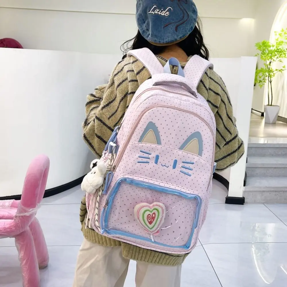 Fresh Preppy Style Cartoon Cat Backpack Embroidery Kitten School Backpack Polyester Cute Students School Bag Daily
Fresh Preppy Style Cartoon Cat Backpack Embroidery Kitten School Backpack Polyester Cute Students School Bag Daily