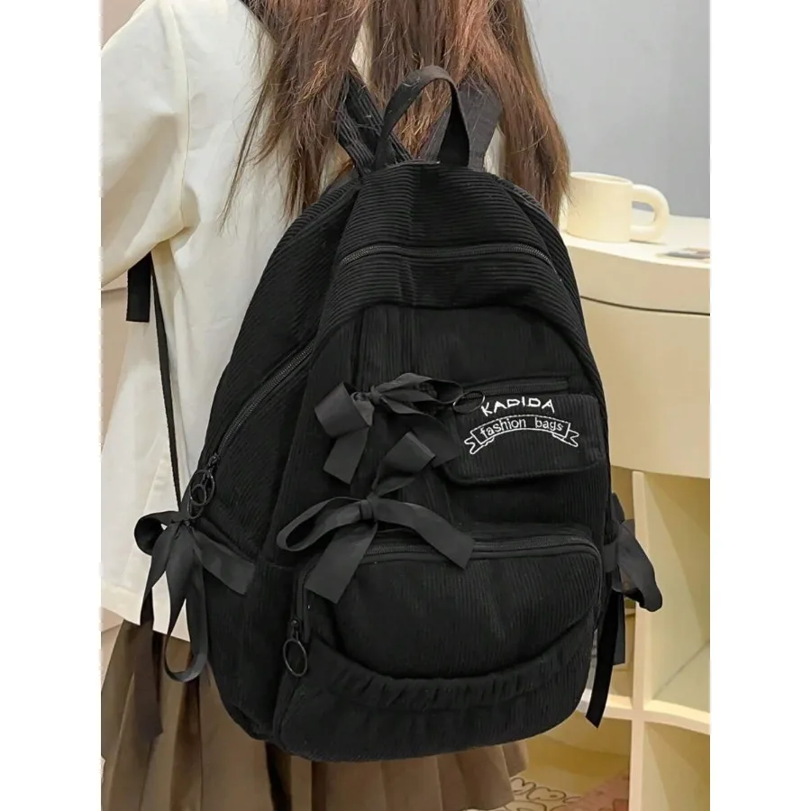 Minimalist Large Capacity Backpack With Bow Decor, Fashion Corduroy Outdoor Travel Daypack, Cute Bow Backpack
Minimalist Large Capacity Backpack With Bow Decor, Fashion Corduroy Outdoor Travel Daypack, Cute Bow Backpack