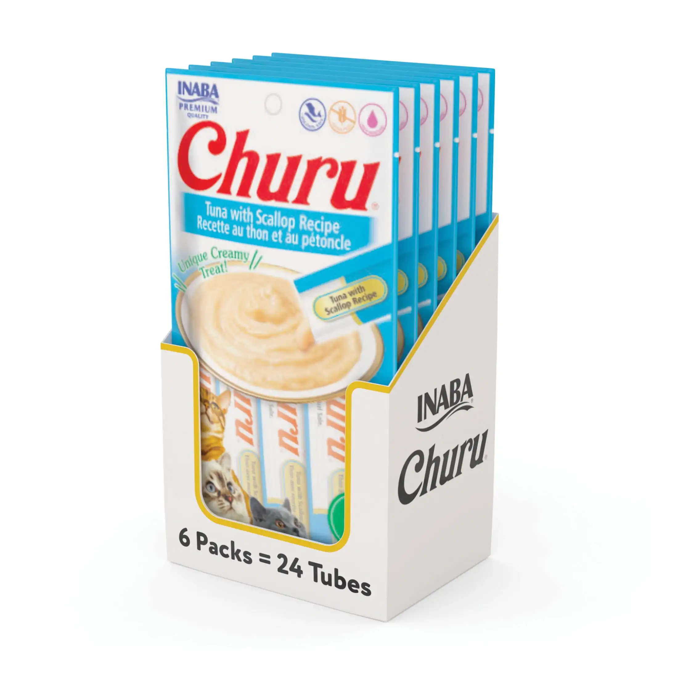 Inaba Churu Creamy, Lickable Purée Cat Treat with Taurine, 0,5 унции, 24 тюбика, тунец с рецептом гребешка
Inaba Churu Creamy, Lickable Purée Cat Treat with Taurine, 0,5 унции, 24 тюбика, тунец с рецептом гребешка