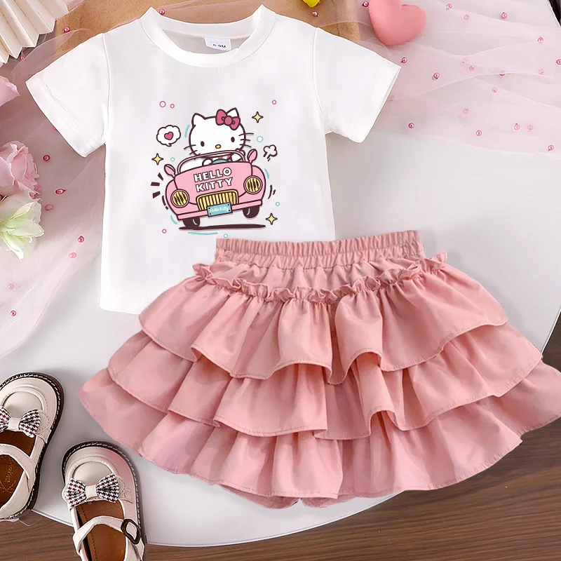 2PCS Hello Kitty Girls T-shirts+skirt Set Cartoon Anime Graphic Print Cotton T Shirt Fashion Summer Clothes Cute Tee Party Gifts
2PCS Hello Kitty Girls T-shirts+skirt Set Cartoon Anime Graphic Print Cotton T Shirt Fashion Summer Clothes Cute Tee Party Gifts