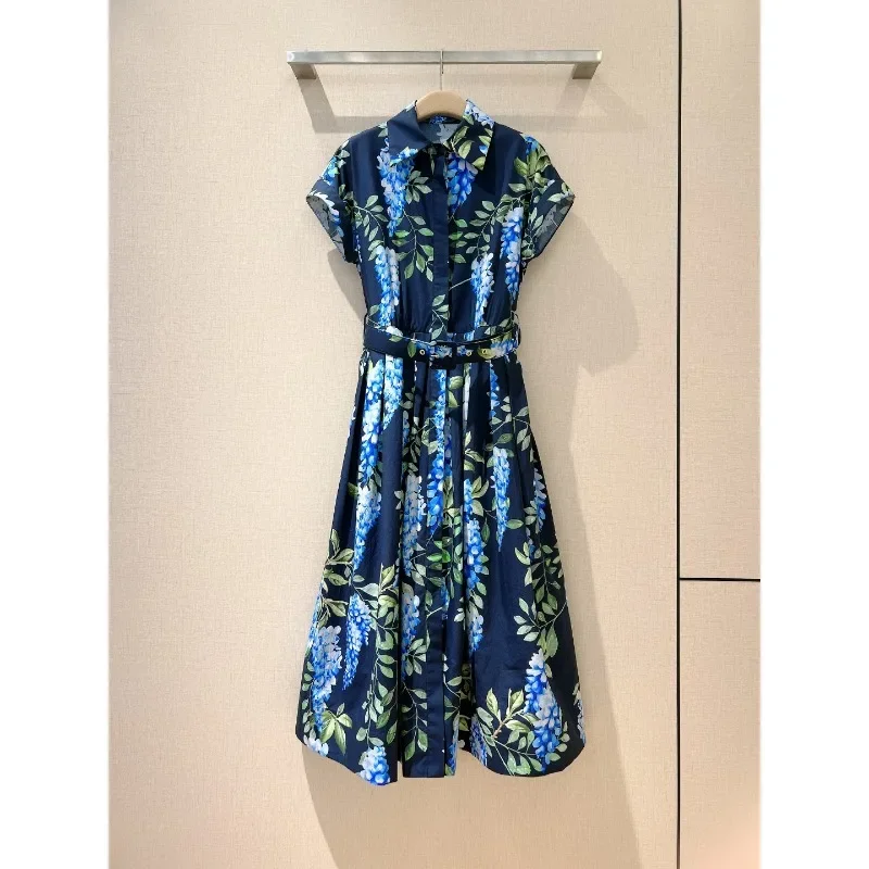 Deep Blue Pleats Long Holiday Pure Women Style Collection 2025 High Quality Floral Print Dresses
Deep Blue Pleats Long Holiday Pure Women Style Collection 2025 High Quality Floral Print Dresses