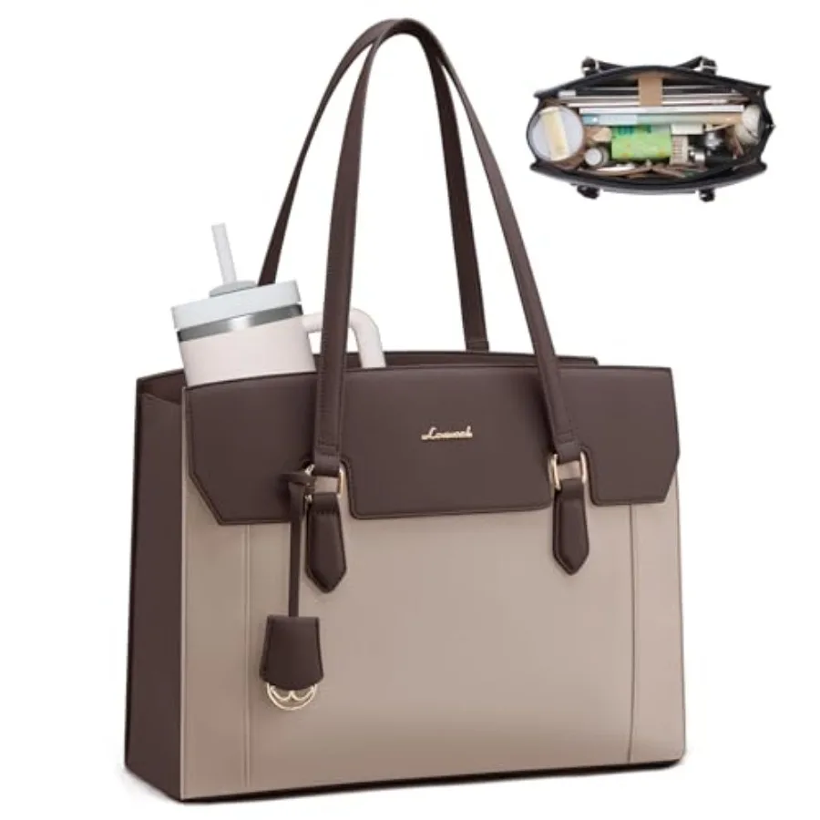 Laptop Tote Bag for Women, Computer Work Bag With Large Cup Holder, Waterproof PU Leather Purse Briefcase for Teacher
Laptop Tote Bag for Women, Computer Work Bag With Large Cup Holder, Waterproof PU Leather Purse Briefcase for Teacher