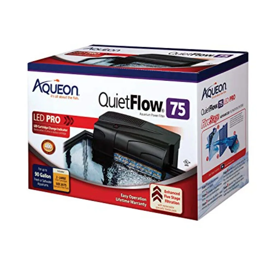 QuietFlow 75 LED PRO Aquarium Fish Tank Power Filter For Up To 90 Gallon Aquariums
QuietFlow 75 LED PRO Aquarium Fish Tank Power Filter For Up To 90 Gallon Aquariums