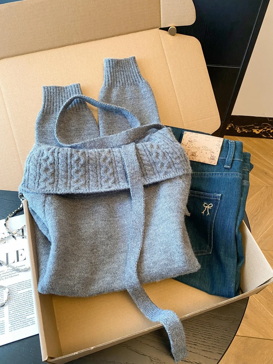 Sweet Sle Knitted Sweater Women's Inner Wear One oulder Ne Hanging Silk Sa Autumn Winter Soft Cozy High Waist pe
Sweet Sle Knitted Sweater Women's Inner Wear One oulder Ne Hanging Silk Sa Autumn Winter Soft Cozy High Waist pe