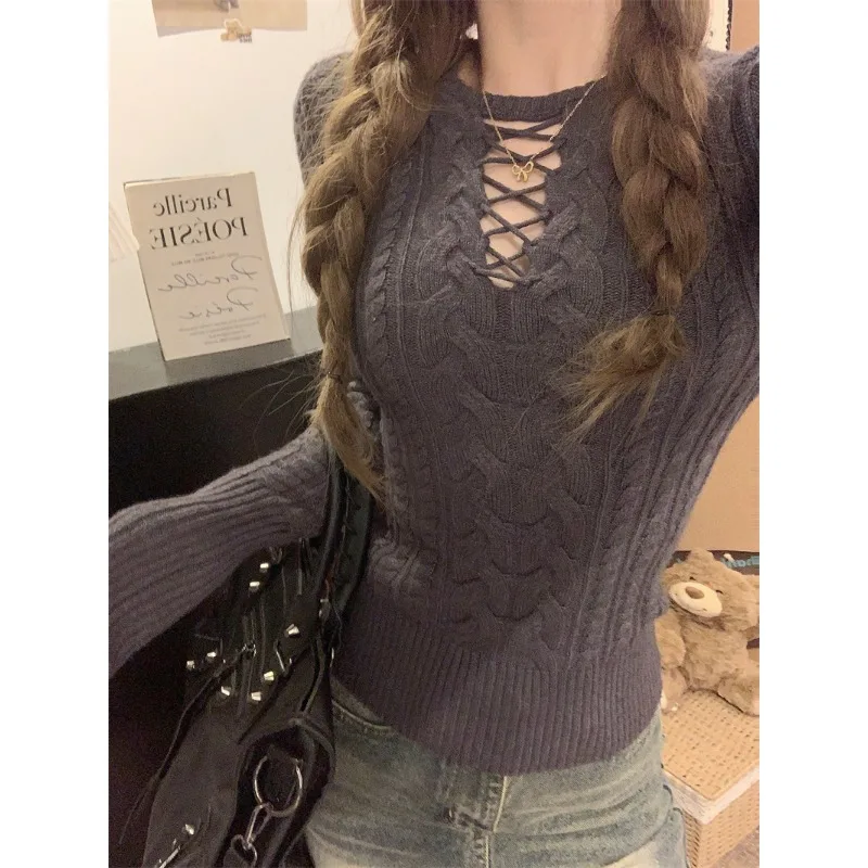 Элегантный вязаный свитер с длинным рукавом, облегающий, однотонный, с вырезами, в корейском стиле, осень-зима 2025
Элегантный вязаный свитер с длинным рукавом, облегающий, однотонный, с вырезами, в корейском стиле, осень-зима 2025