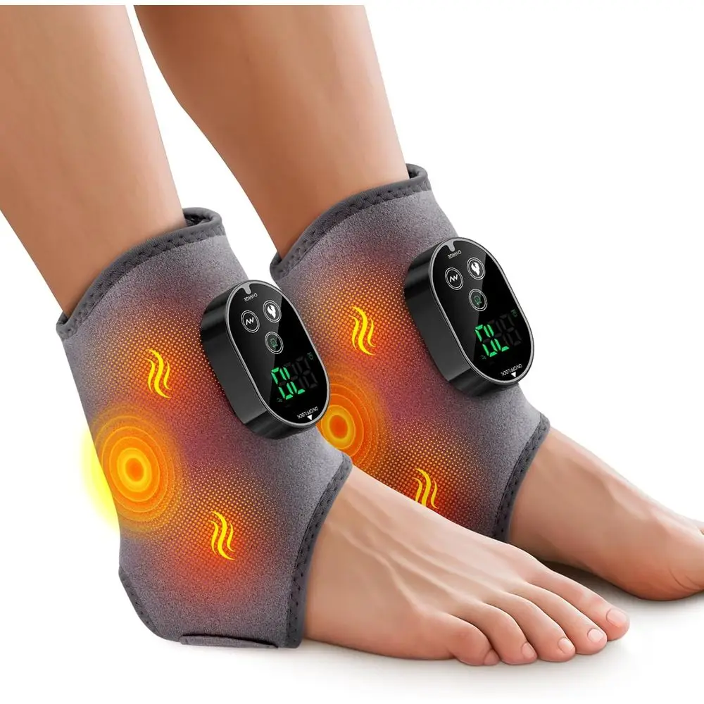 Dual Ankle and Foot Massager with 3000mAh Rechargeable Heating Pad for Circulation and Pain Relief, Gray
Dual Ankle and Foot Massager with 3000mAh Rechargeable Heating Pad for Circulation and Pain Relief, Gray