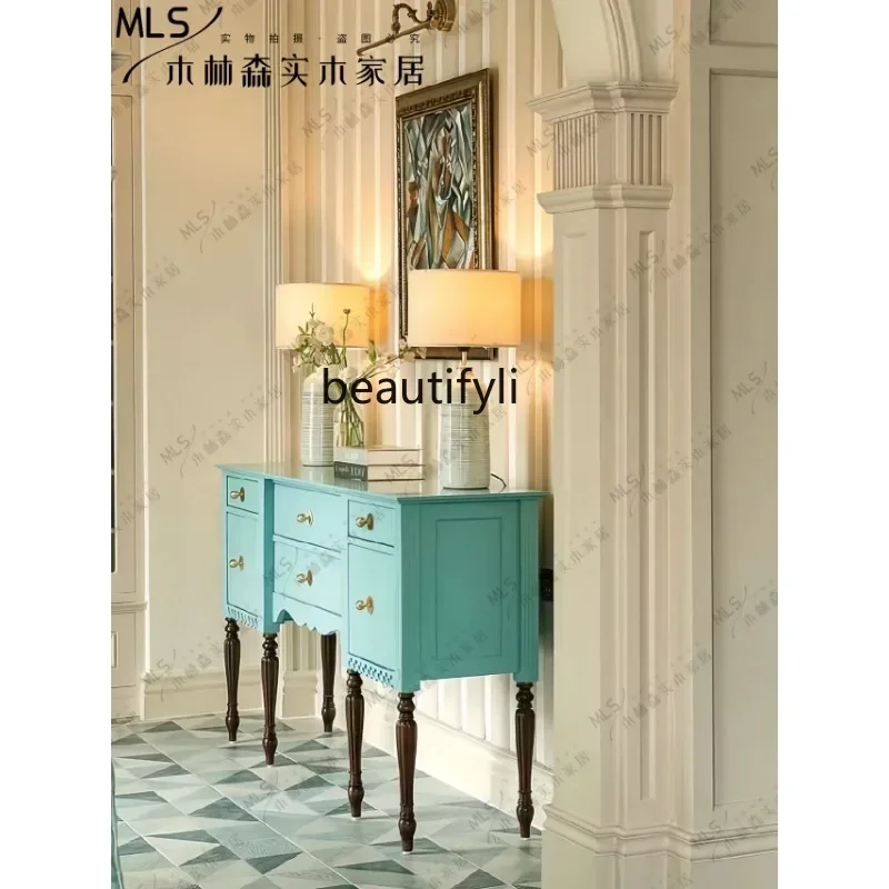 smt03 French Retro Blue High-End Solid Wood Porch Full-Set Carved Antique Sideboard Cabinet Locker
smt03 French Retro Blue High-End Solid Wood Porch Full-Set Carved Antique Sideboard Cabinet Locker